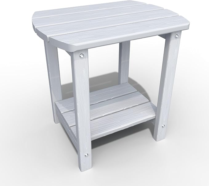 Adirondack Outdoor Side Table, 2-Tier Sturdy Patio End Table Weather Resistant by THOEOE