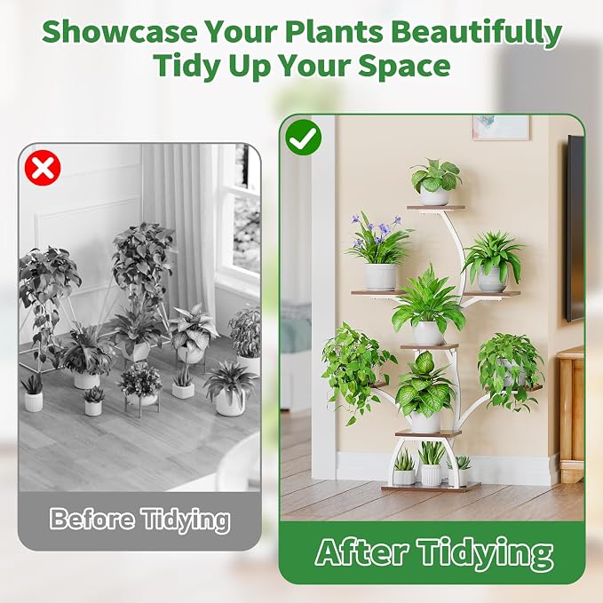 Plant Stand Indoor with Grow Lights, 6 Tiered Plant Shelf Indoor, Lighted - Image 4