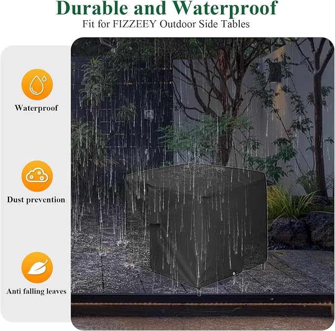 Outdoor Wicker End Side Tables Cover - Image 5