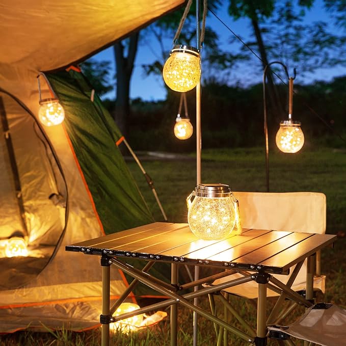 ROSHWEY Solar Lantern, 2 Pack Outdoor Lanterns - Image 5