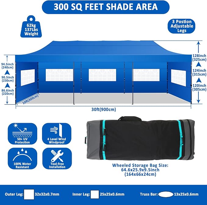 COBIZI 10x30 Pop Up Canopy - Image 4
