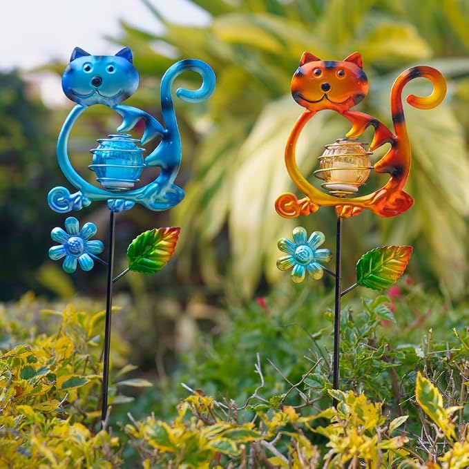 Solar Garden Lights Outdoor Decor, 26.4''H Cat Figurine Lights, Waterproof - Image 7