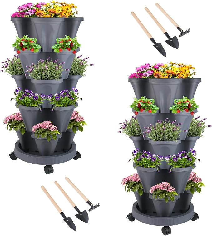 DUNCHATY Stackable Planter, Vertical Garden Planter by DUNCHATY