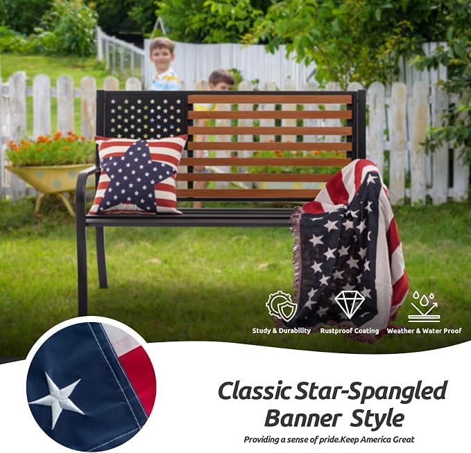  50” Outdoor Bench Garden Bench - Image 4