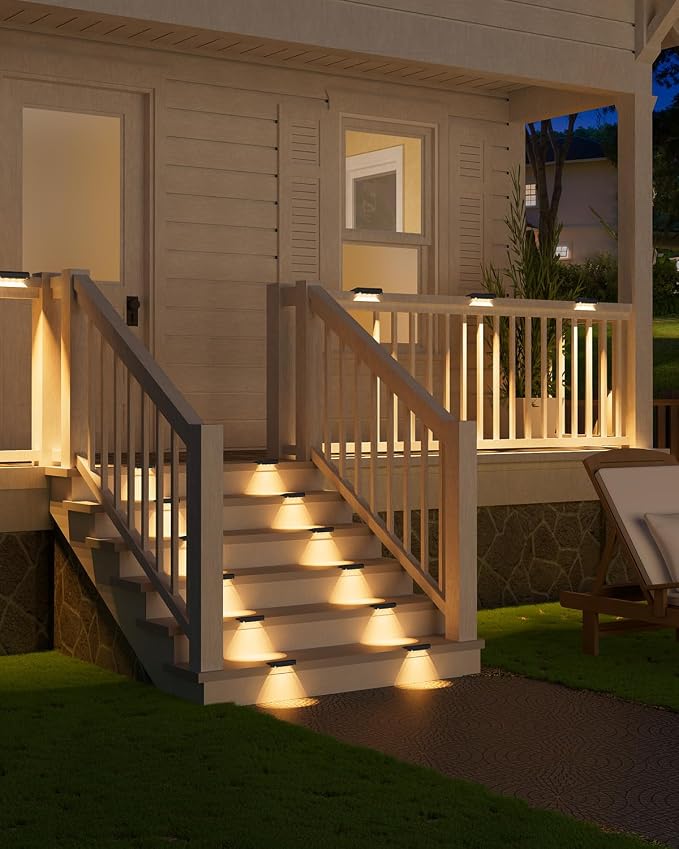 VOLISUN Solar Deck Lights 20 Pack, Warm White Glow LED Large Size Lamp - Image 7