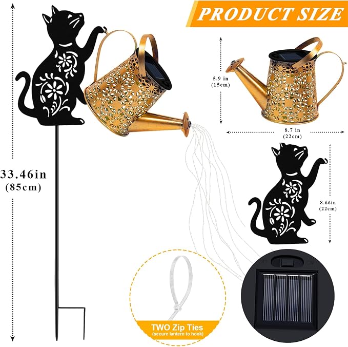 Solar Lights Outdoor Decorative, Watering Can - Image 7
