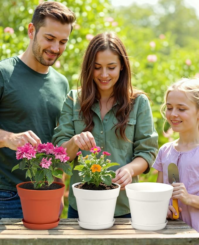 homenote Plant Pots, 6 Inch Flower Pots - Image 2