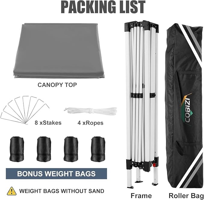 COBIZI 10x10 Pop Up Canopy Tent - Image 5