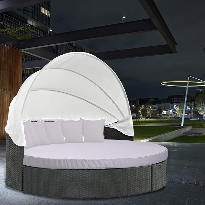 MICTONY Outdoor Daybed Cushion Cover, Sun Bed Cushion Cover, Outdoor Round Bed - Image 8