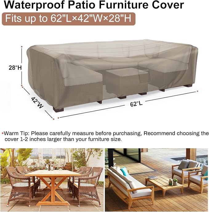 Mrrihand Heavy Duty Patio Furniture Covers, Outdoor Furniture Covers Waterproof - Image 2