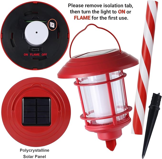 Dynaming 6 Pack Christmas Solar Flame Garden Lights Outdoor, Dual Use - Image 6