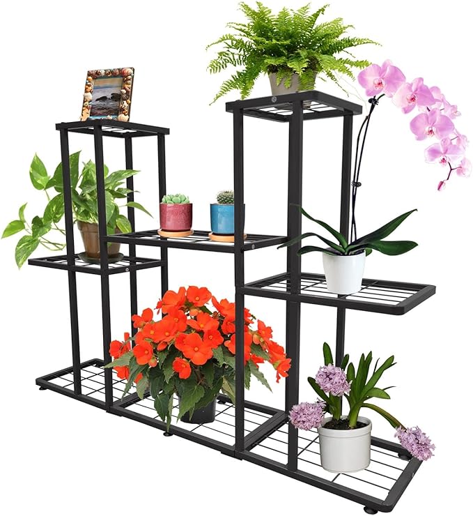 MTB Garden 3 Tier 8 Potted Metal Large Plant Stand - Image 2