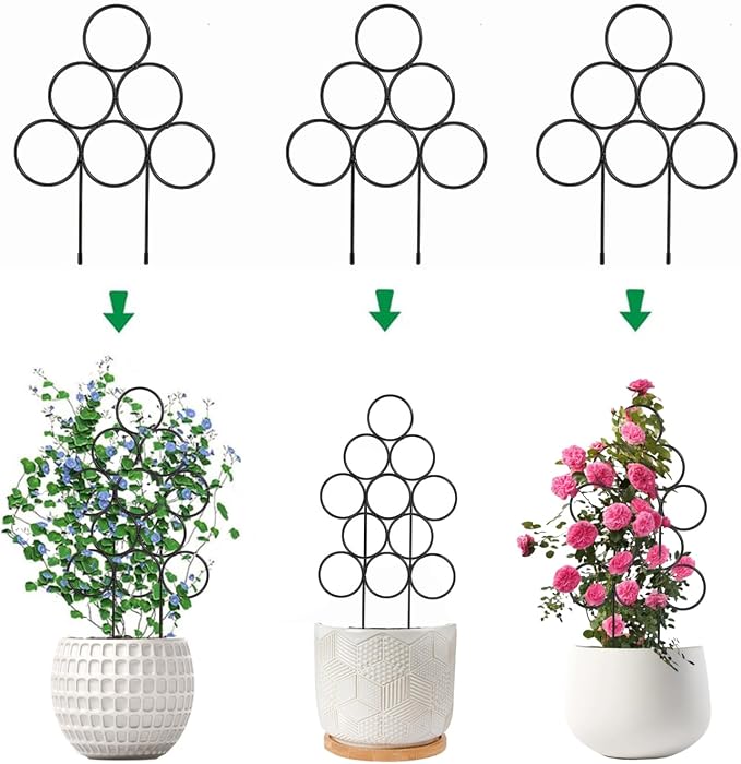 Garden Plant Trellis for Indoor Plants, Stackable Metal Trellis Supports for by Kichwit