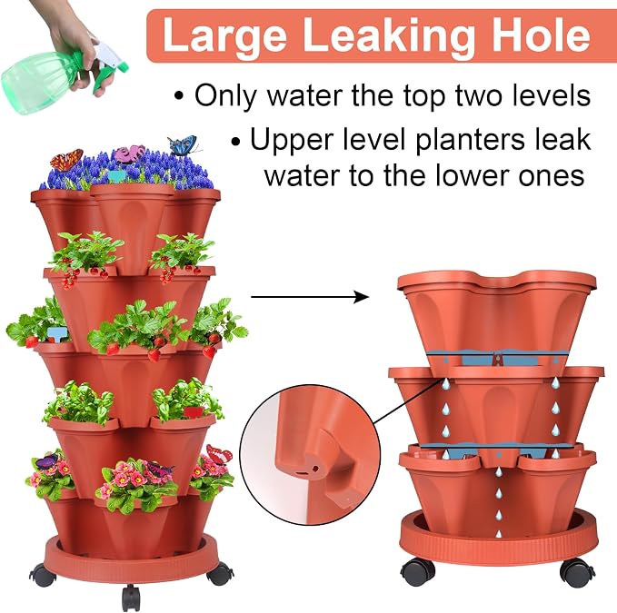 DUNCHATY Stackable Planter, Vertical Strawberry Planter - Image 6
