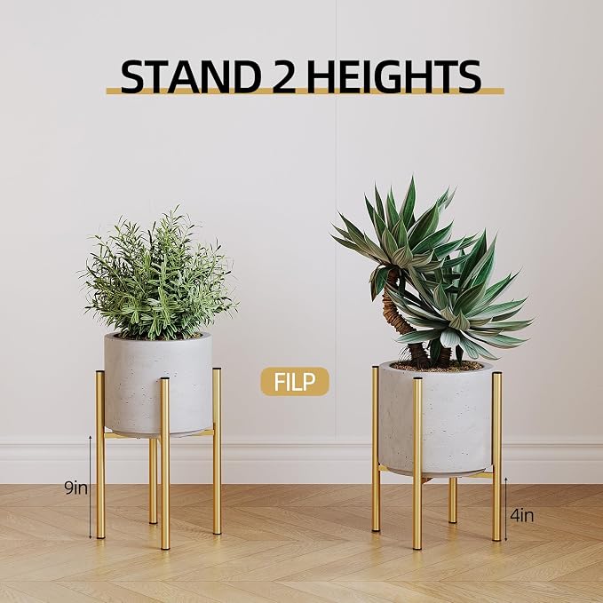 Plant Stand Indoor for 2 Height Options, Mid Century Modern Outdoor Planter - Image 5