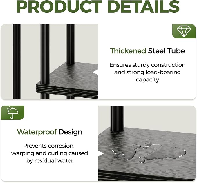 Bamworld Corner Plant Stand Indoor, 4 Tier Metal Plant Shelf - Image 5