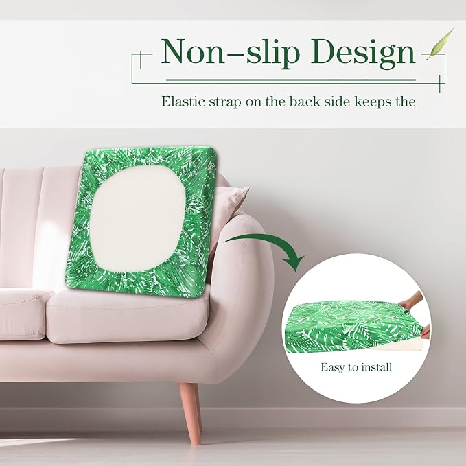 Newwiee 8Pcs Patio Cushion Covers Stretch Outdoor Cushion Cover Replacement - Image 5