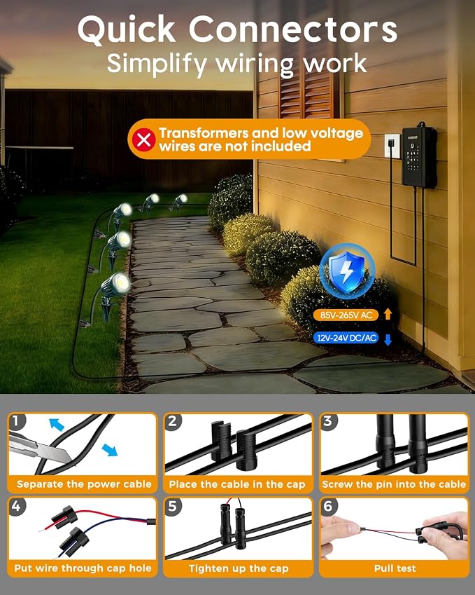 12V24V Low Voltage Landscape Lights Outdoor, 6000K White LED Landscape Lights - Image 3