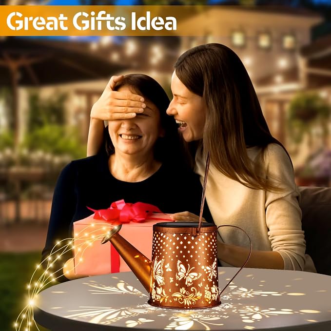 Outdoor Hanging Solar Lantern Waterproof Set Outside Metal Openwork Butterfly - Image 2