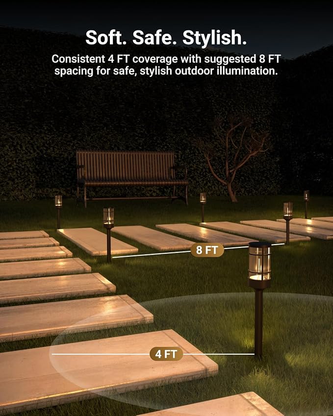 Sunco 6 Pack Low Voltage Garden Pathway Lights, LED Landscape Pathway Lighting - Image 6