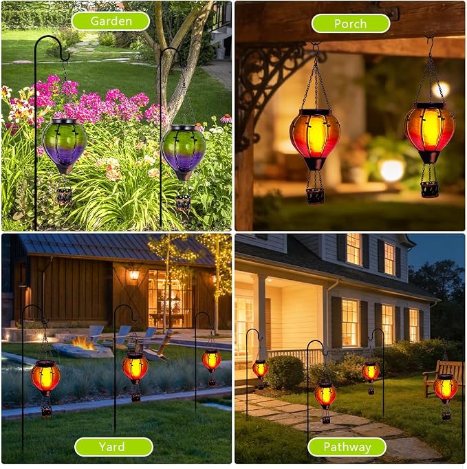 Gradient Hot Air Balloon Solar Lanterns Outdoor Waterproof, Gradient Glass - Image 5