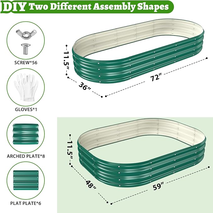 Oval Galvanized Planter Box, Metal Raised Garden Bed - Image 4