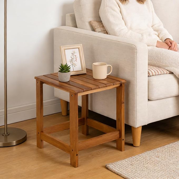 Utoplike Teak Outdoor Side Table - Image 4