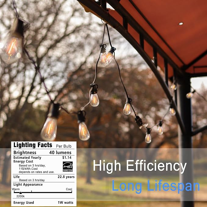 300FT Edison String Lights Outdoor Waterproof - Image 4