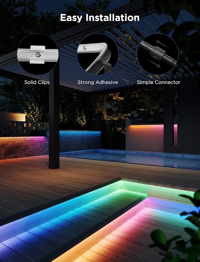Govee Outdoor LED Strip Lights, 32.8ft Smart Outdoor Lights Work - Image 5