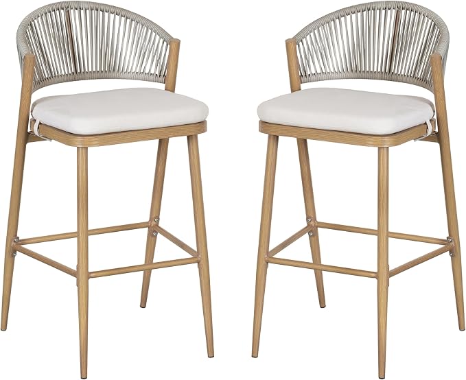 Christopher Knight Home Hearth 30.25" Patio Barstools Set of 2, Woven Wicker - Image 5