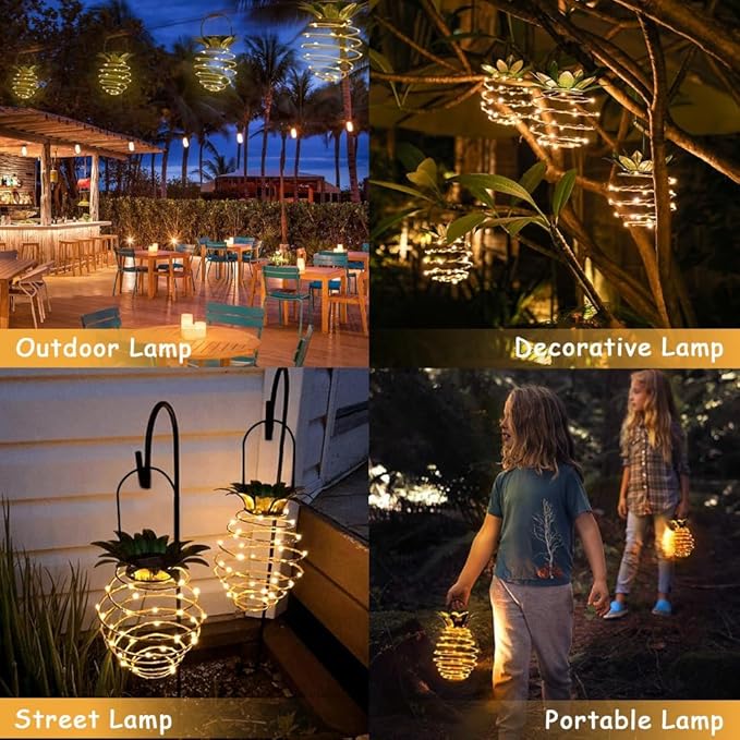 2 Pack Outdoor Solar Hanging Lantern Lights - Image 2