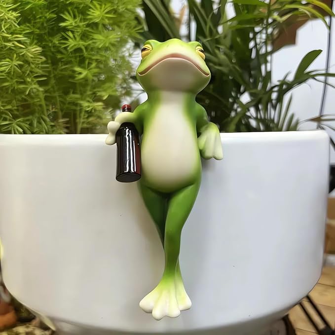 Miniature Frog Figurines Plant Decorations by Suqorinp