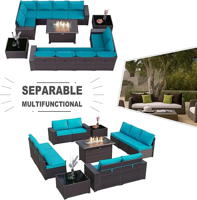 Kullavik 13 Pieces Outdoor Patio Furniture Set - Image 6