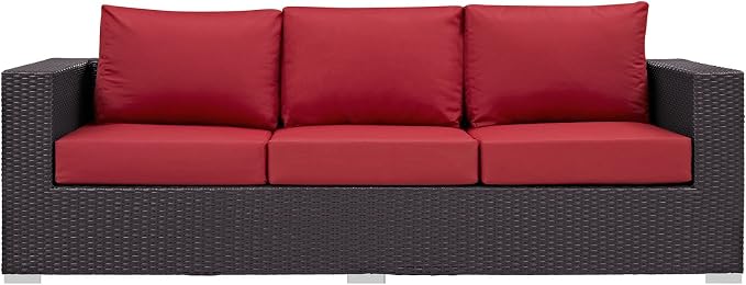 Modway Convene Wicker Rattan Outdoor Patio Sofa - Image 6
