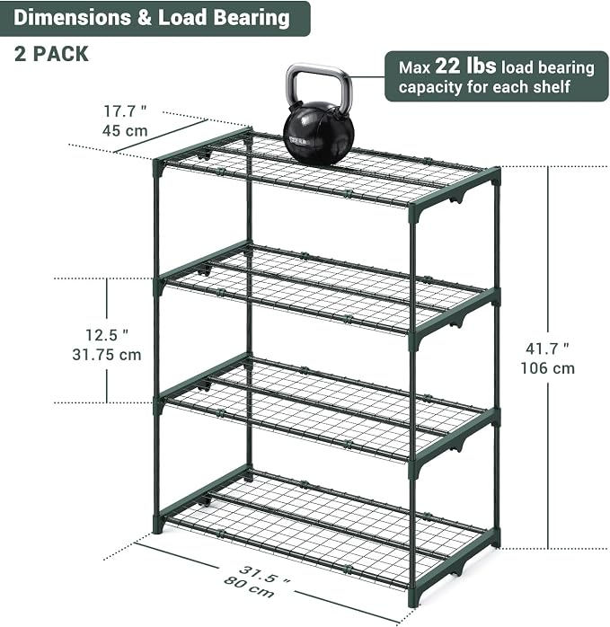 Ohuhu Plant Greenhouse Shelves 4 Tier 2 Pack Extra-Wide Stable Green House - Image 3