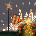 Outdoor Hanging Solar Lantern Waterproof Set Outside Metal Openwork Butterfly by Unknown
