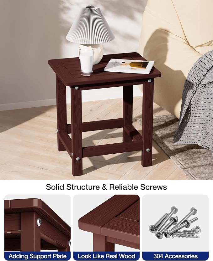 YEFU Outdoor Side Table for Patio: 16" HIPS Weather - Image 6