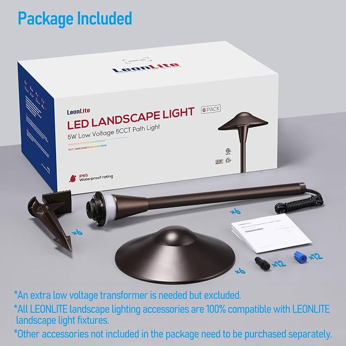 LEONLITE Update 5CCT Low Voltage Pathway Lights, LED Landscape Path Lights - Image 10