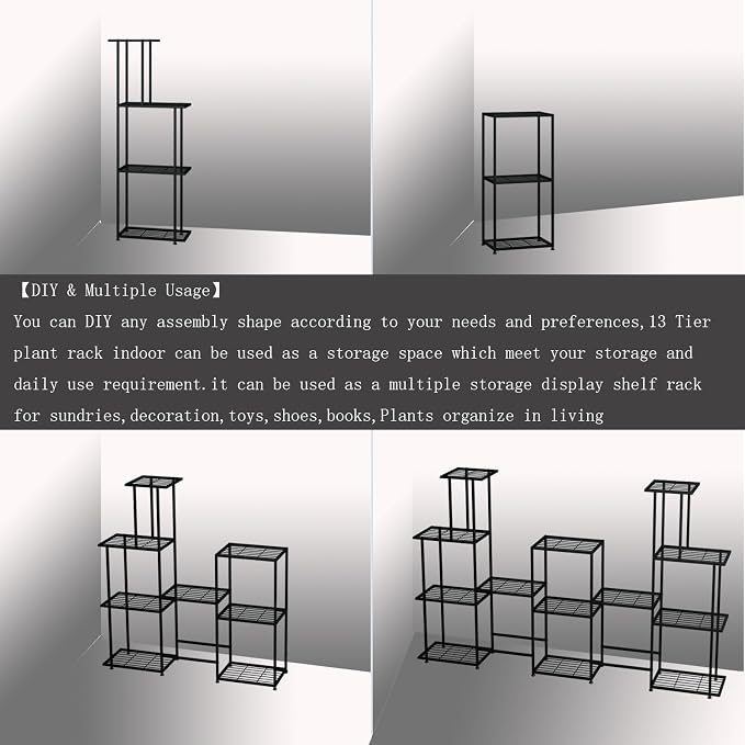 Twhep Tall Multi Tier Plant Stand, 13 Tiers Multifunctional Plant Stands - Image 6