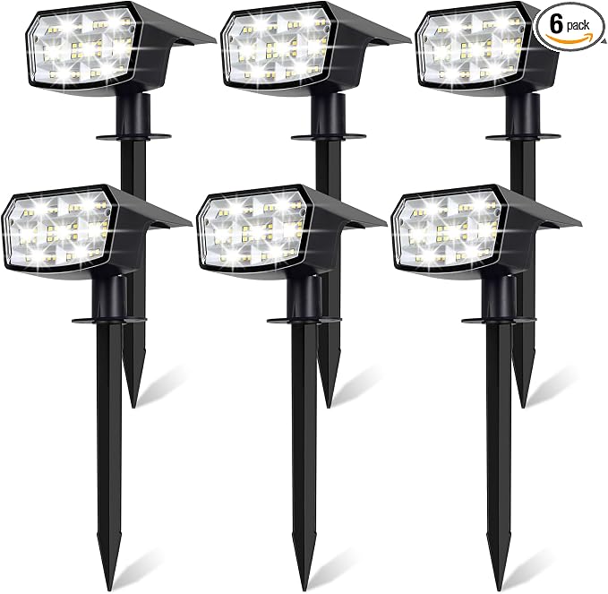 Sucolite 6-Pack Solar Spot Lights Outdoor Waterproof IP65, 3 Lighting Modes by Sucolite