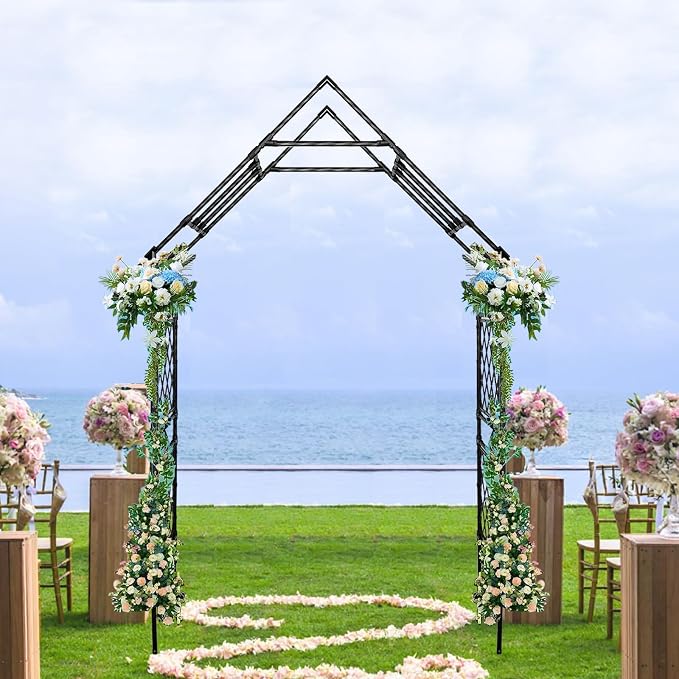 Heavy-Duty Garden Arch Trellis, 7.87 x 3.93 ft Metal Arbor - Image 8