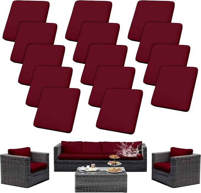 Outdoor Cushion Covers Set, Replacement by SUKAIKEQA