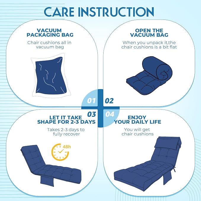 Outdoor Chaise Lounge Chair Cushion, Waterproof Outdoor Chair Cushions - Image 7