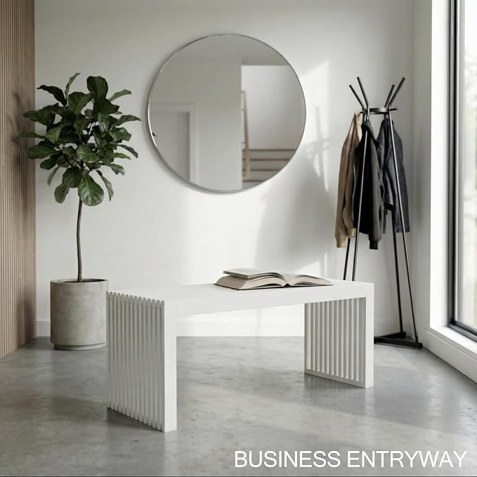 SWEVEN Bamboo Natural 36 inch Wooden Bench, Small Wood Benches - Image 7