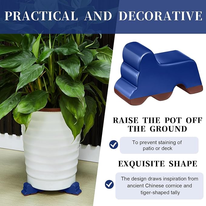 Kigeli 12 Pcs Resin Pot Feet for Outdoor Planters 3 Inch Long 1.5 Inch Tall - Image 4