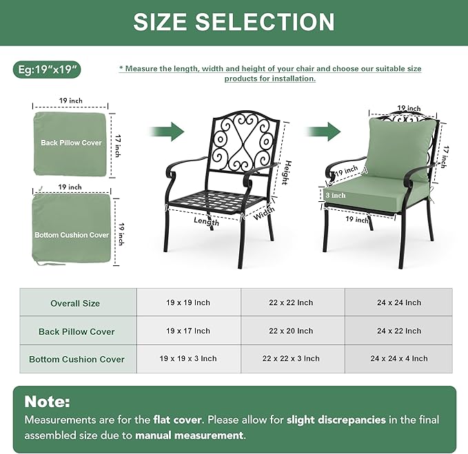 Outdoor Cushions for Patio Furniture, Double-Sided Waterproof Backrest and Deep - Image 7