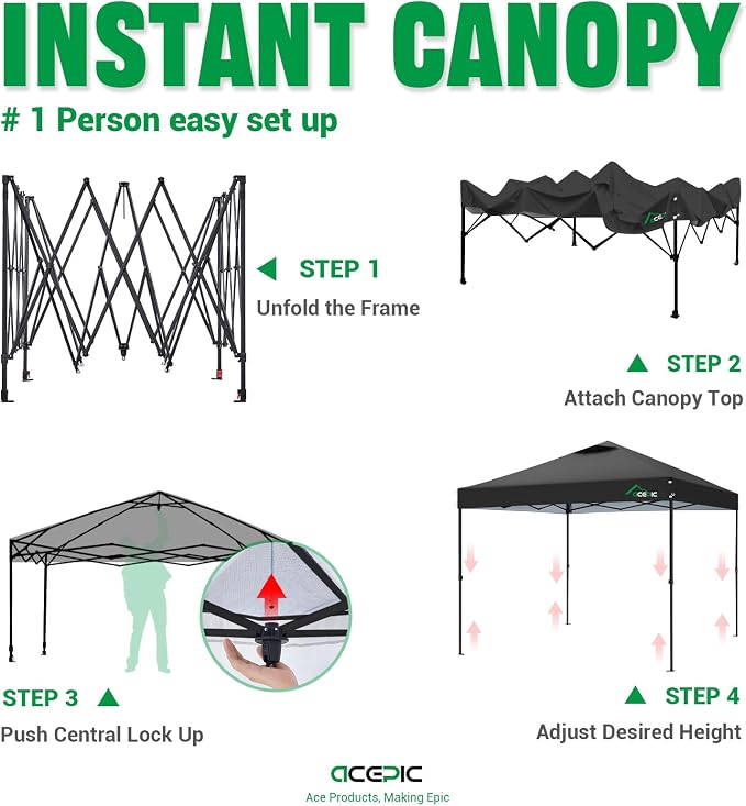 10x10 Pop Up Canopy Tent, 300D Silver-Coating Top, Pop Up Canopy Tent Instant - Image 5