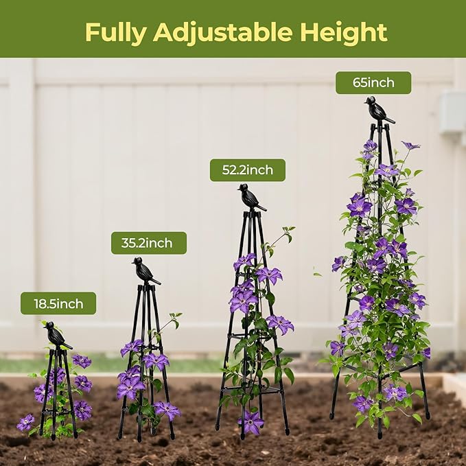 2 Pack Garden Trellis for Climbing Plants Outdoors, 65Inch Cucumber Trellis - Image 3