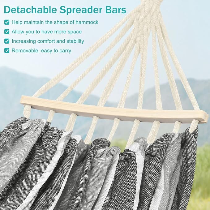 MOSFiATA Camping Hammock 550lb Upgraded Thickened 320G Durable Canvas Fabric - Image 7