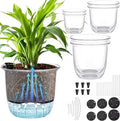 6 Pcs Clear Self Watering Pots for Indoor Outdoor Plants Flowers, 2 Each of 4 by Unknown